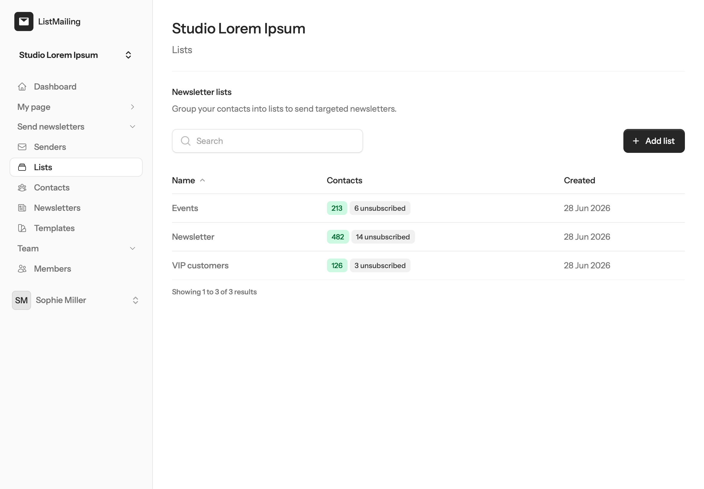 List management